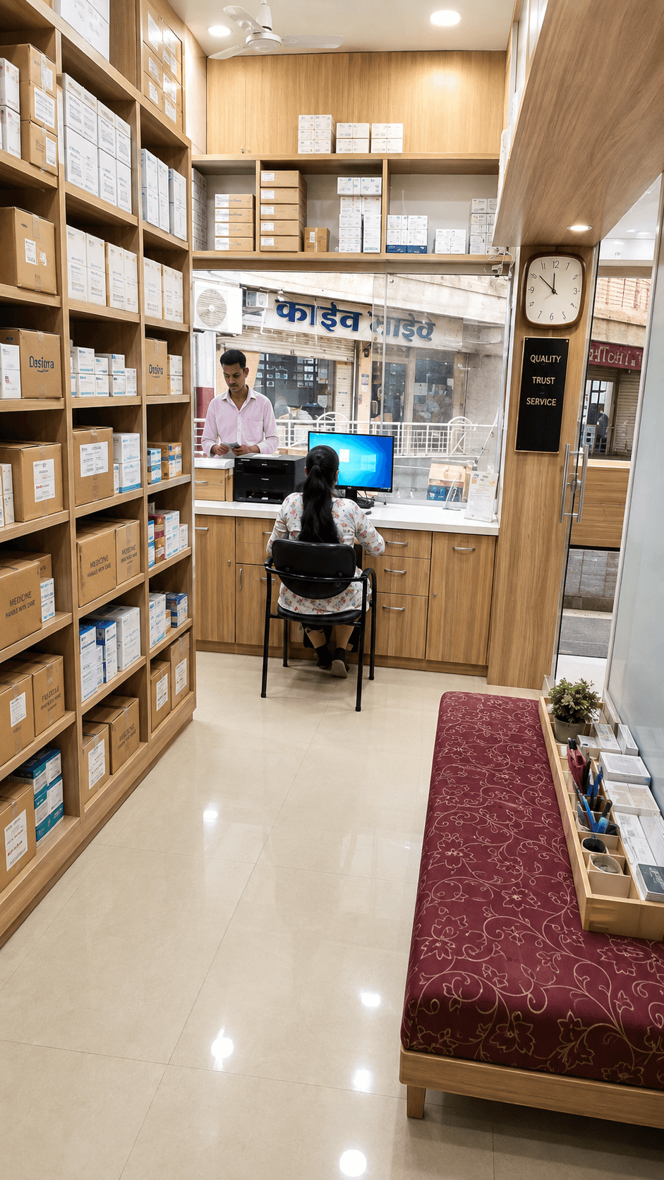 Sujan entrance and interior